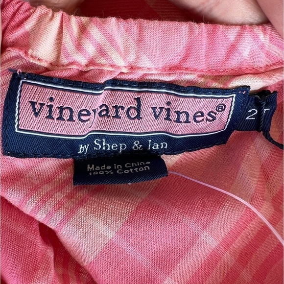 Vineyard Vines Menemaha Halter Dress Madras Hibiscus Pink Size 2T NWT Preppy - Picture 8 of 10